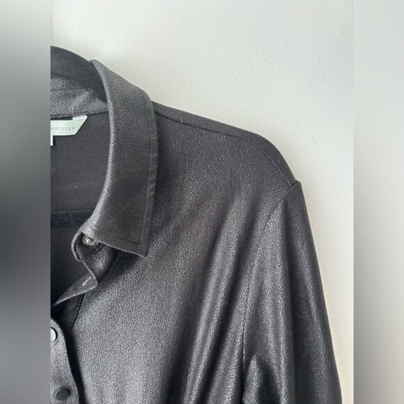 Cleo Vegan Leather Button Front Tunic - Picture 3 of 12